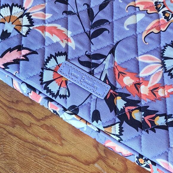 VERA BRADLEY LAPTOP SLEEVE MURAL GARDEN 14" PADDED QUILTED PURPLE WORK OFFICE - Picture 2 of 6